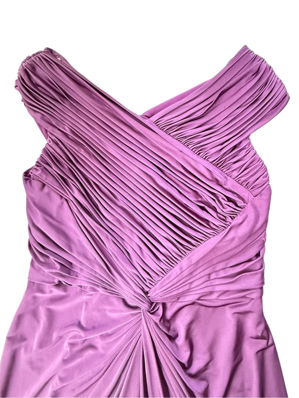 Tadashi Shoji Sleeveless Sheath Dress Women XL Purple Pleated Ruched Twist - Picture 6 of 13